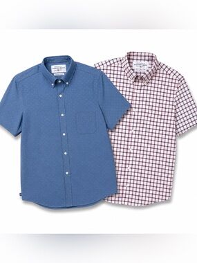 Mizzen + Main Leeward Shirts Sz XXL Trim Fit Short Sleeve Button Performance Lot
